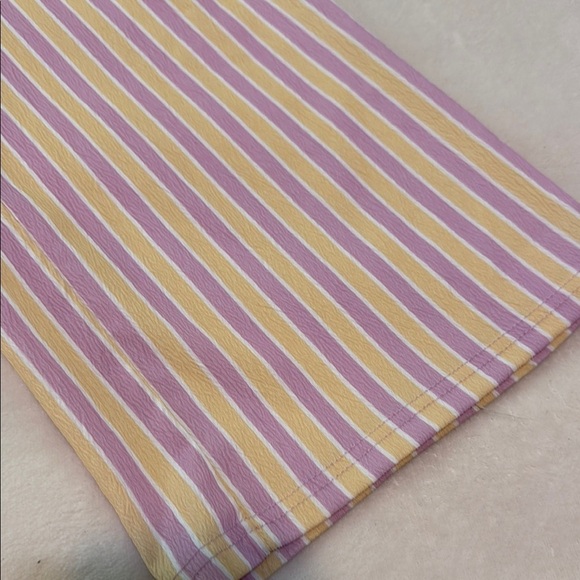 Striped Lavender and Yellow Wide Leg Lounge Pants - Picture 6 of 13